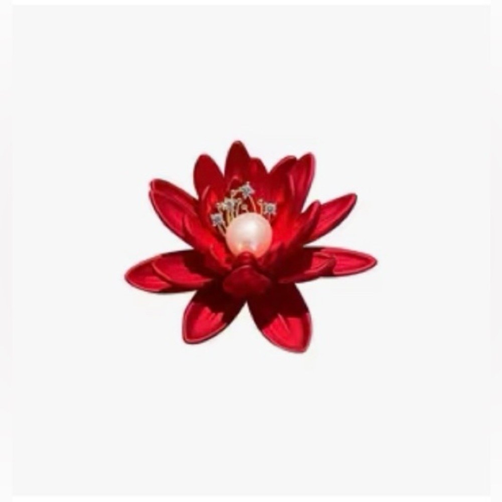 Lotus Flower Brooch Pin Modern New NWT
